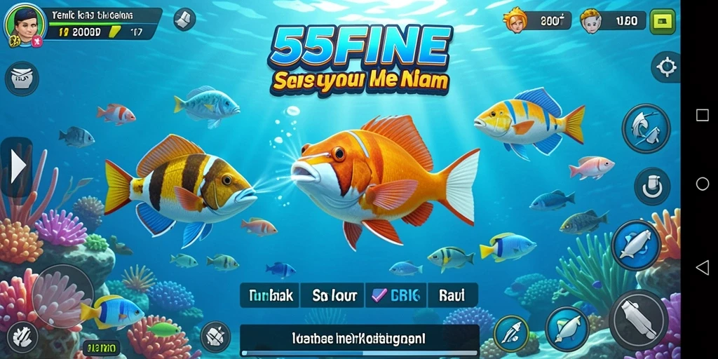 Screenshot utama gameplay Tembak Ikan 55FIVE yang seru.