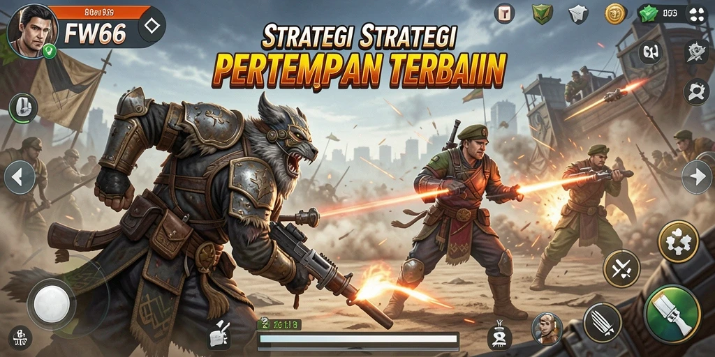 Gameplay dinamis FW66 dengan strategi pertempuran mendebarkan.