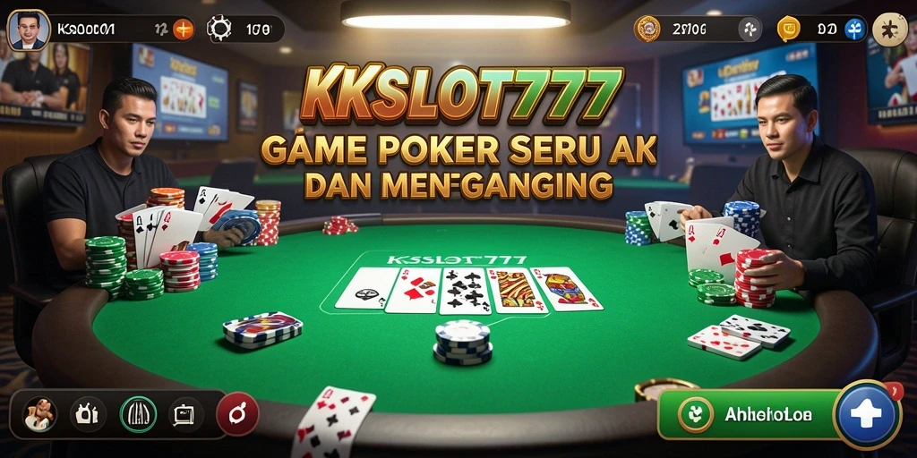 Screenshot KKSLOT777 menampilkan suasana seru permainan Poker.