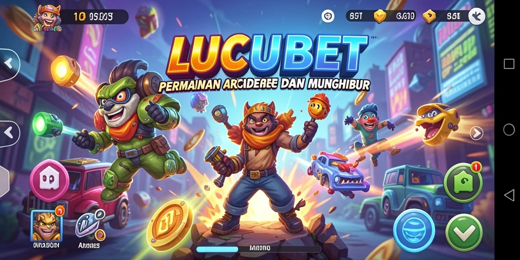 Tangkapan layar gameplay menampilkan suasana seru LUCUBET dalam mode arcade.