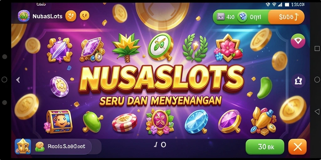 Tampilan layar permainan NUSASLOTS yang penuh warna dan menarik.