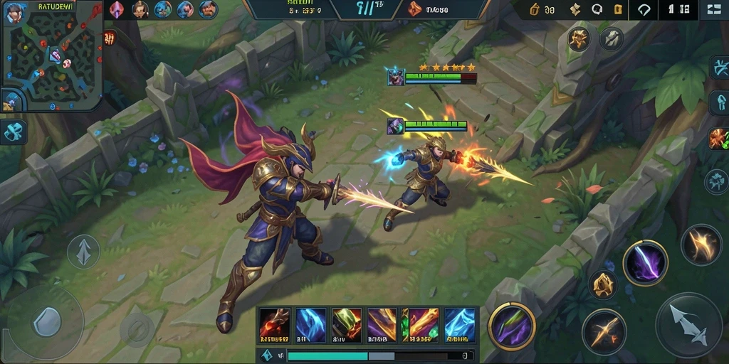 Gameplay seru RATUDEWI dengan aksi MOBA yang mendebarkan.