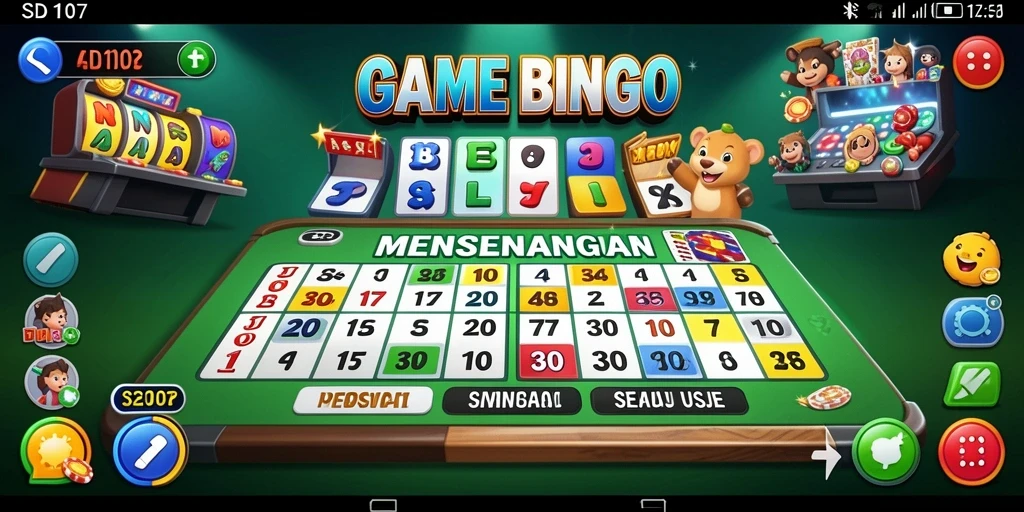 Screenshot gameplay <strong>SD107</strong> menunjukkan suasana seru permainan Bingo.