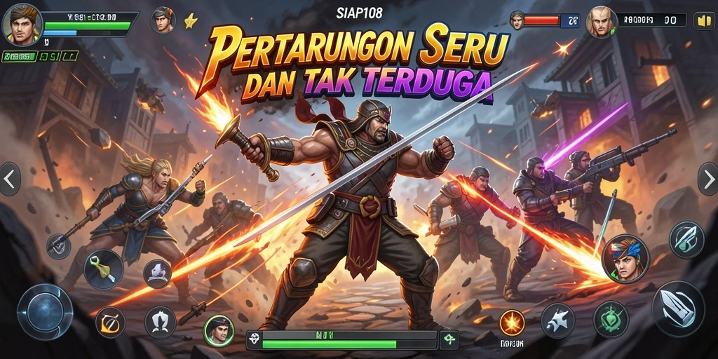 Screenshot gameplay SIAP108 menampilkan aksi pertarungan yang menegangkan.