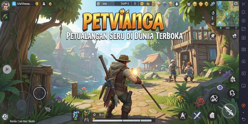 Screenshot menunjukkan pemain menjelajahi dunia terbuka yang indah di SVIP10.